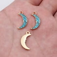thumbnail image 1 of HOOUN 100 Pcs Multicolor Alloy Enamel Moon Charms Pendant 17X9MM Diy Making D20167-Blue, 1 of 8
