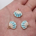 thumbnail image 1 of HOOUN 100 Pcs Multicolor Alloy Enamel Shell Charms Pendant 17X16MM Diy Making D20193-Turquoise Blue, 1 of 9
