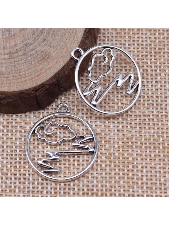 100 Pcs Tibetan Silver Cloud Charms Pendant 25X22MM Diy Making B15477