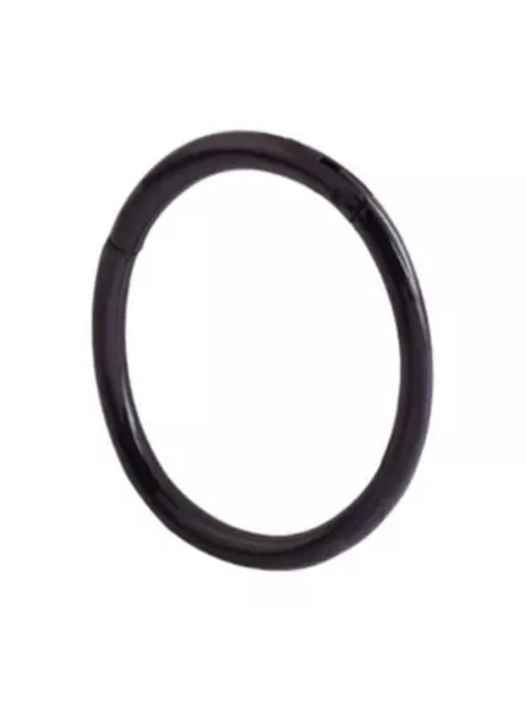 100% Titanium Hinged Segment Ring Hoop Ear Lip Nose Piercing Septum Cliker-Black-8 mm-16g (1.2 mm)