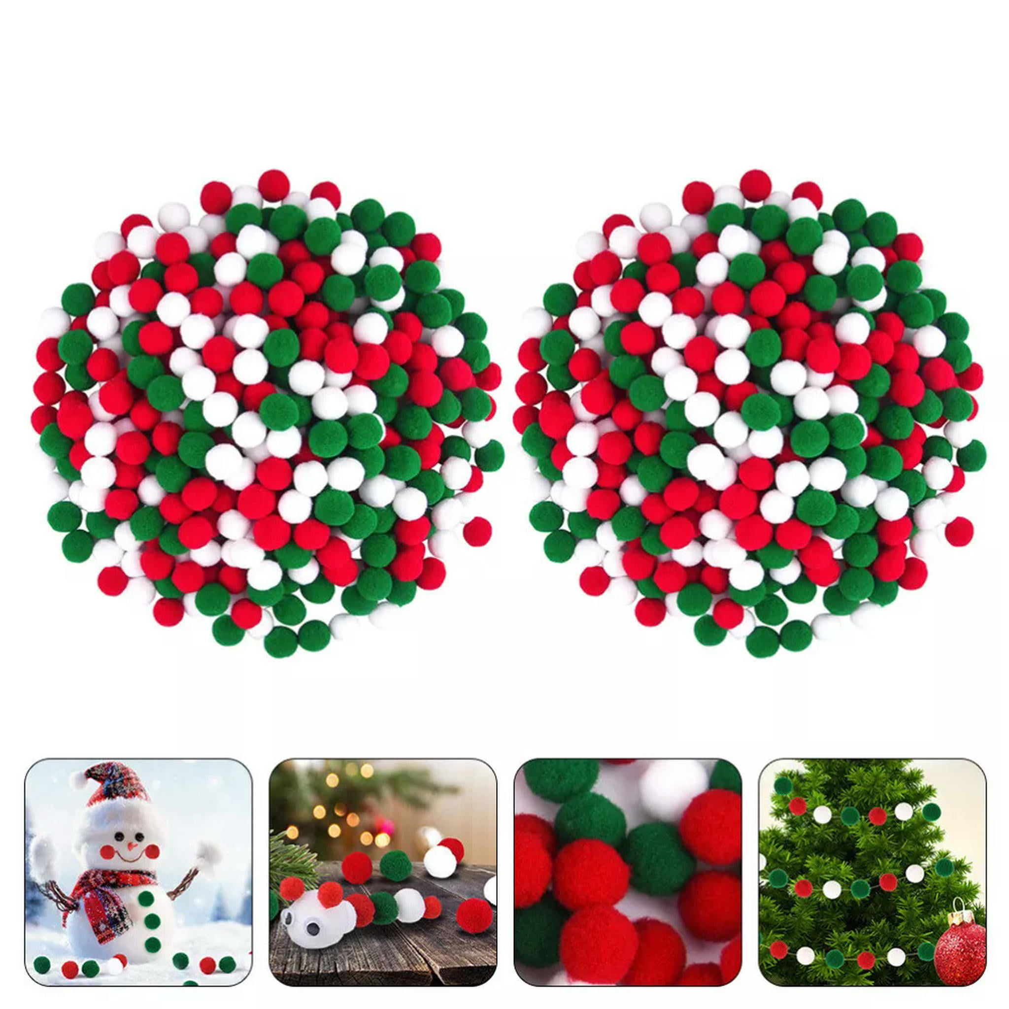 HOOUN 1000 Pcs Party DIY Props Christmas Pom Poms Xmas Tree Pompoms Balls