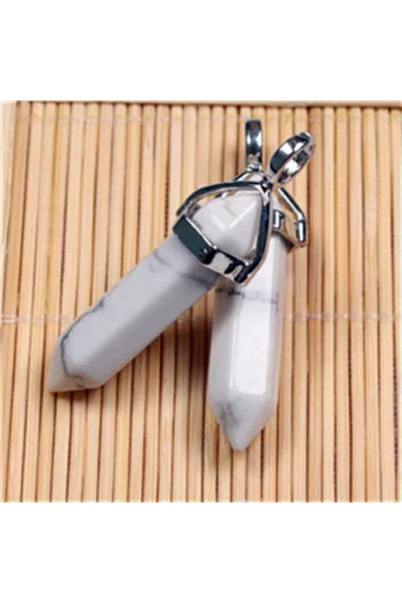 100PCS Natural Quartz Crystal Point Chakra Healing Gemstone Pendant Wholesale-White pine