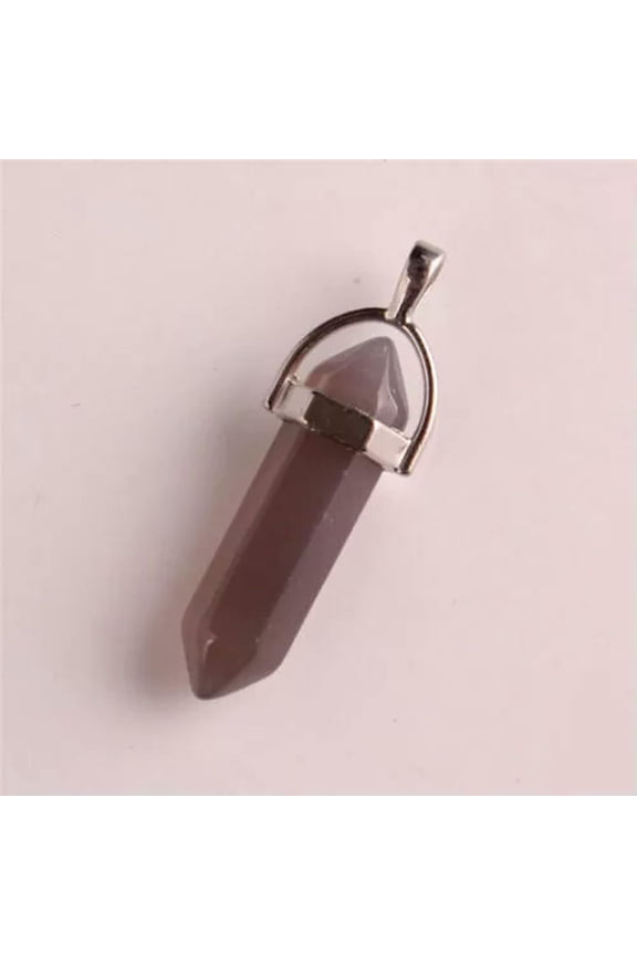 100PCS Natural Quartz Crystal Point Chakra Healing Gemstone Pendant Wholesale-gray agate