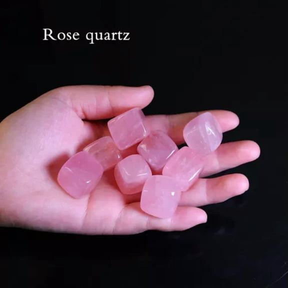 HOOUN 100g Bulk Lot Gemstone Cube Quartz Crystal Chakra Stone Specimen Healing Reiki -Rose Quartz