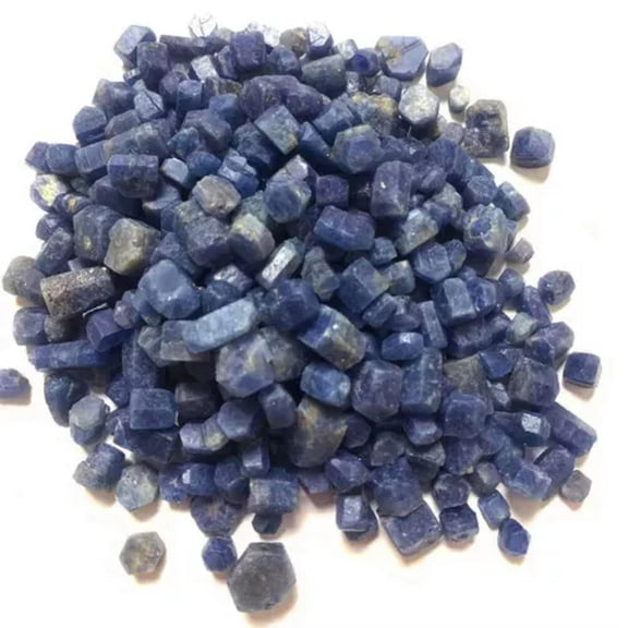 HOOUN 100g Raw Natural Blue Corundum Sapphire Rough Crystal Stone Mineral Specimen New-100g (Random Pick)