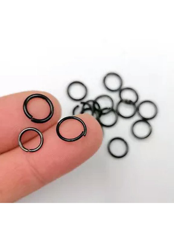 100pcs Lot More Size Stainless Steel Black Open Round Jump Ring Jewelry Marking-1*8mm