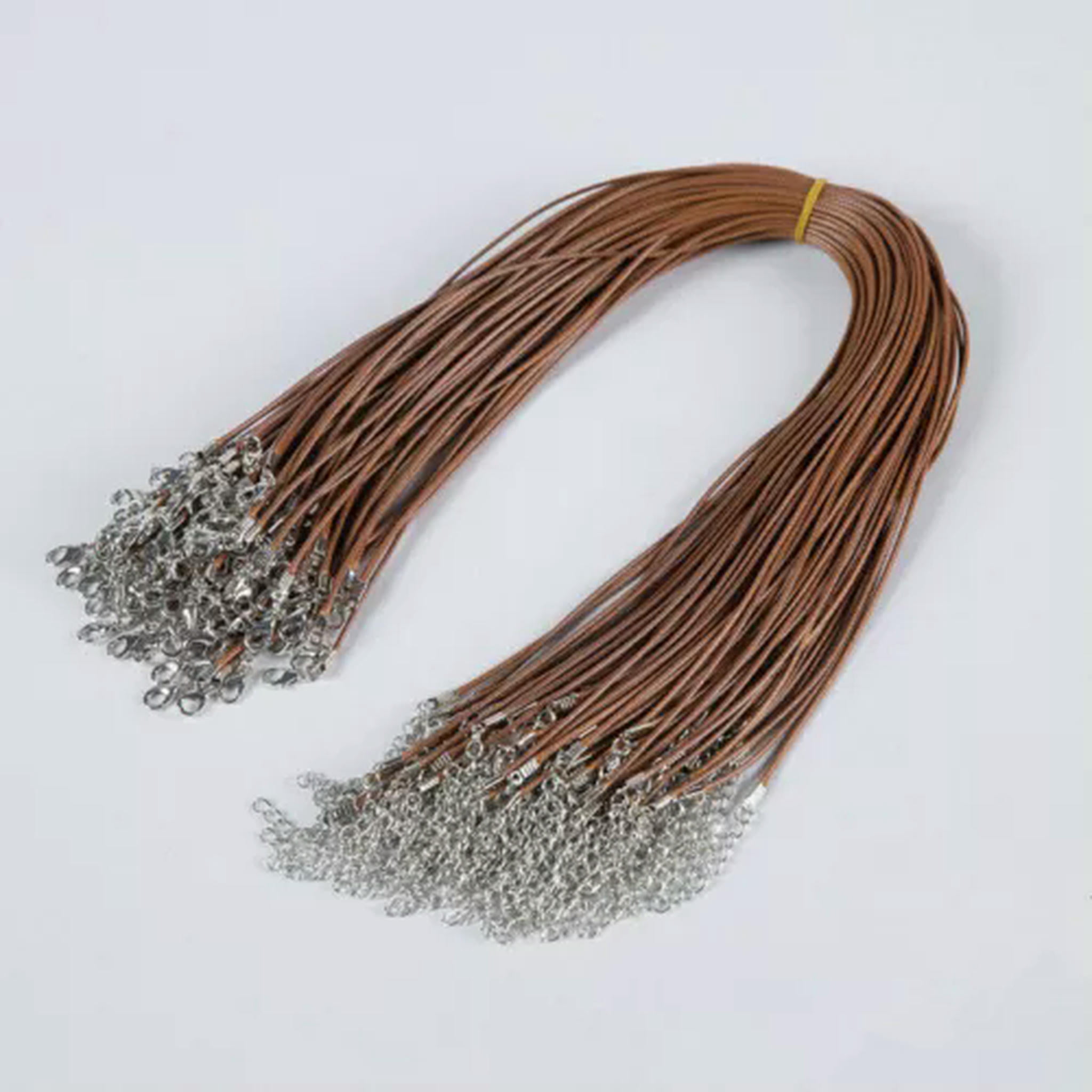 HOOUN 100pcs Mixed Color Wax Rope Necklace Pendants DIY String Rope ...
