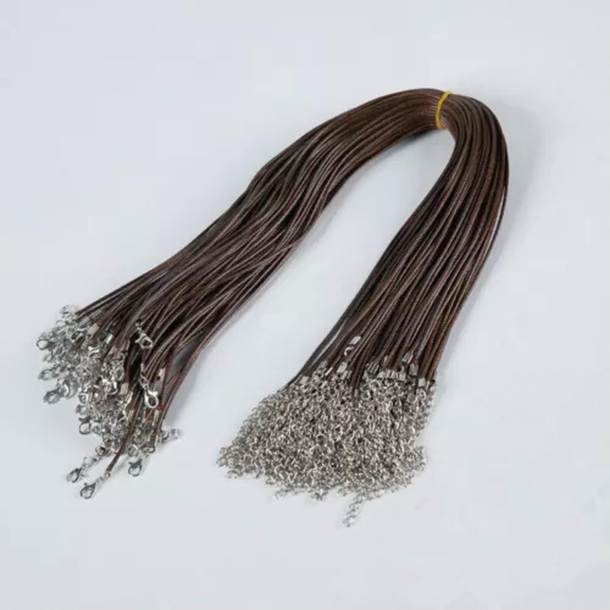 HOOUN 100pcs Mixed Color Wax Rope Necklace Pendants DIY String Rope ...