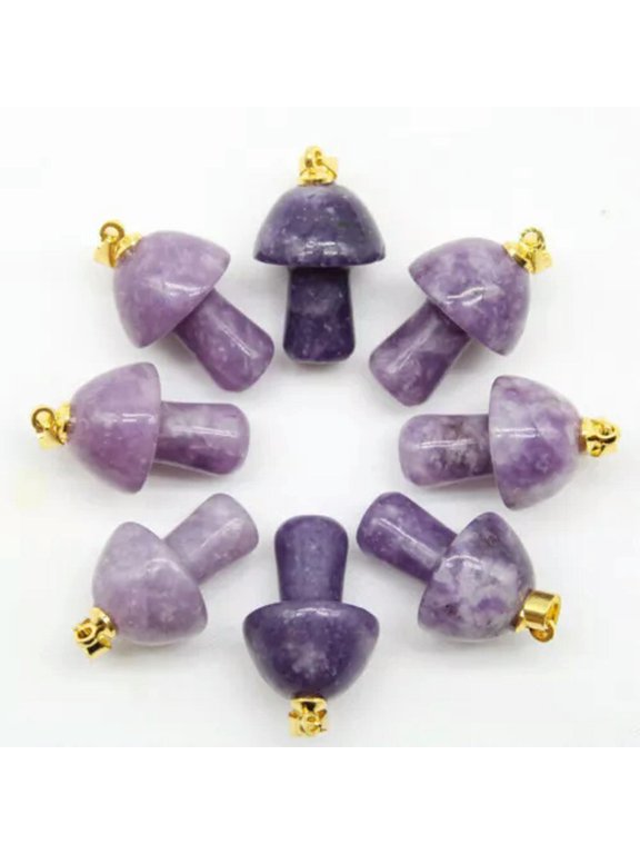 100pcs Natural Stone Quartz Crystal Mushroom Pendant or Jewelry Making Wholesale-Amethyst