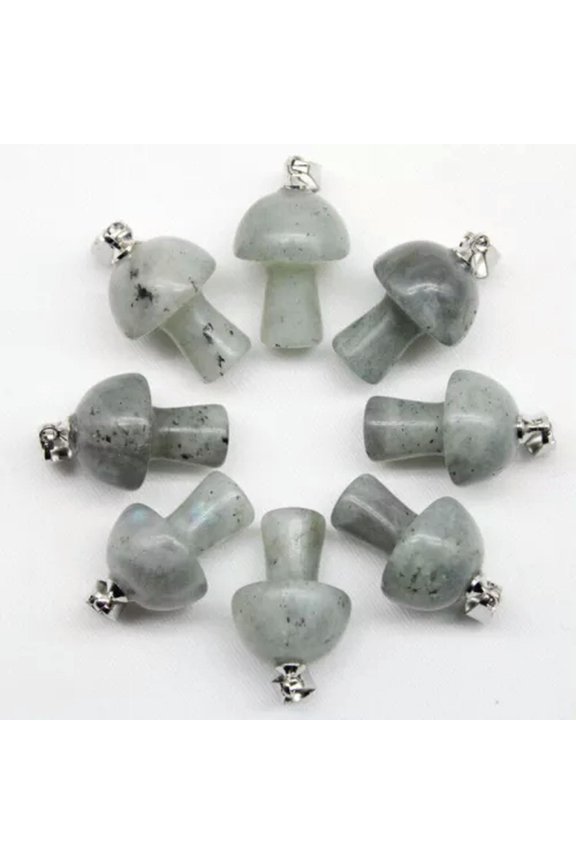100pcs Natural Stone Quartz Crystal Mushroom Pendants for DIY Jewelry Wholesale-labradorite