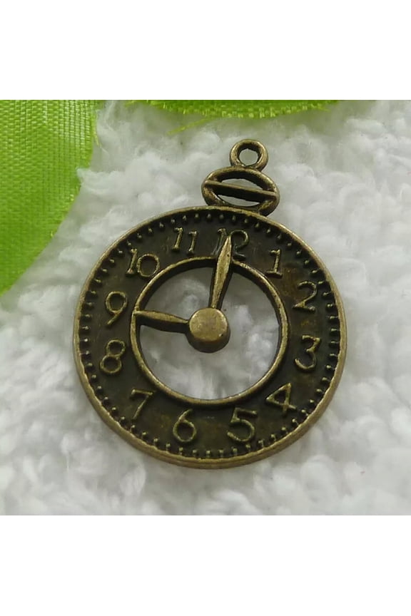 100pcs bronze plated clock charms pendant 32X24mm B2020