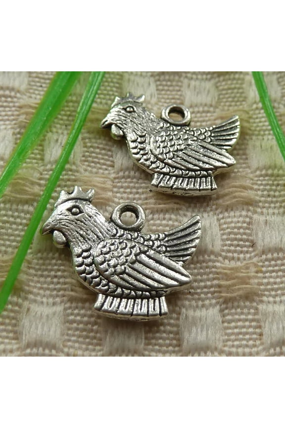 108 Pcs Tibetan Silver Chicken Charms Pendant 27X16MM S4099 DIY Jewelry Making