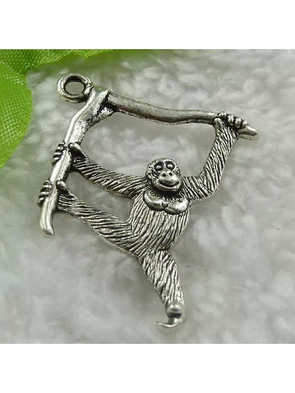 108 pcs tibet silver monkey charms pendant 39x32mm B1413