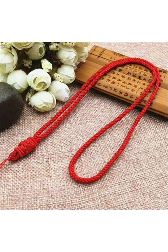 10PCS Handmade Knotted Love Rope String Necklace For Jade Pendant Beads-Red-10PCS