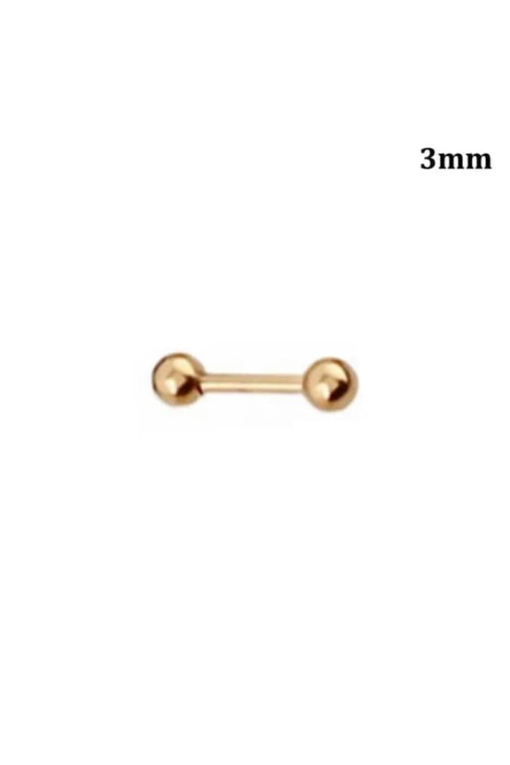 10PCS Stainless Steel Ball Screws Small Earrings Punk 3/4/5mm Ear Bone Studs-Gold-3mm