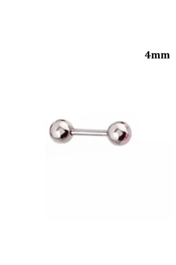 10PCS Stainless Steel Ball Screws Small Earrings Punk 3/4/5mm Ear Bone Studs-Silver-4mm