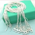 thumbnail image 1 of HOOUN 10PCS Wholesale 1MM Cooper Silver Snake Chain Necklace For Pendant Women Jewelry-26, 1 of 9
