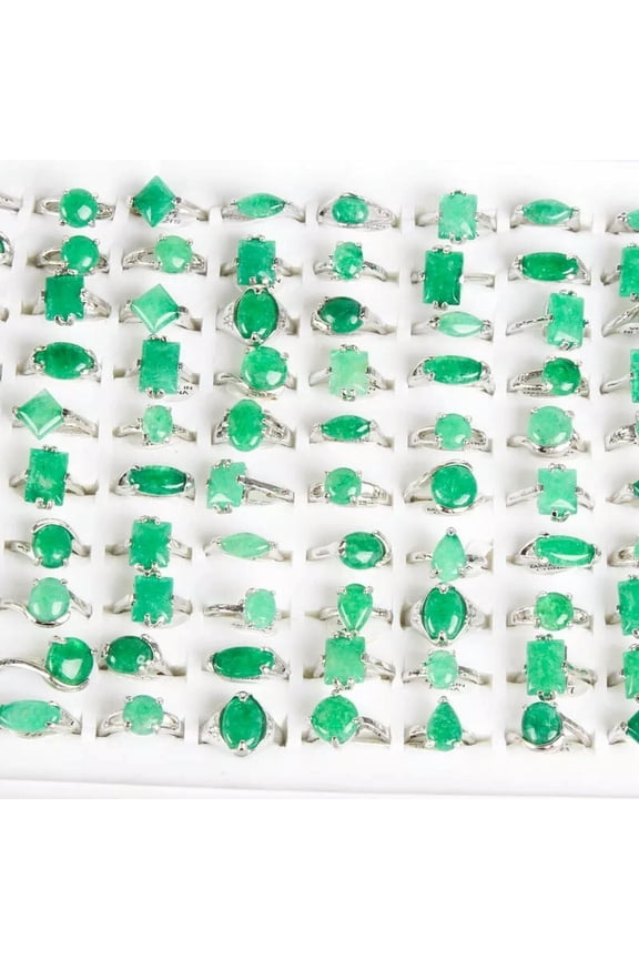 10Pcs Wholesale lot Colorful Natural Agate Ring Band Gemstone Jade Rings Jewelry