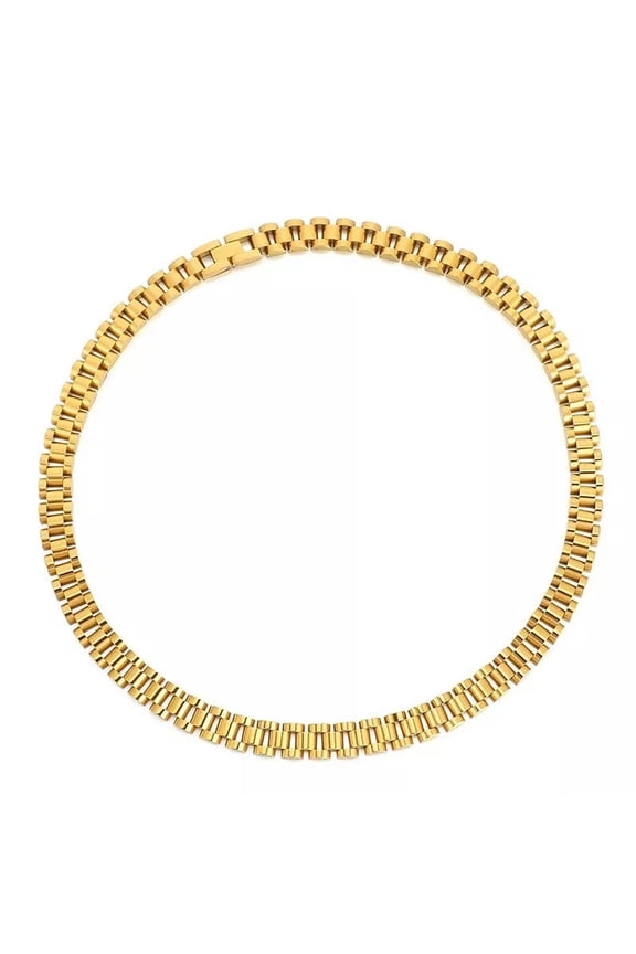 10mm 24'' Gold choker Stainless steel Watch chain design Necklace For Men Women