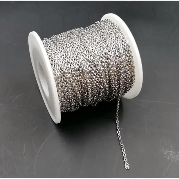 HOOUN 10mter Lot Stainless Steel Welding Joint Wire Chain Jewelry Findings Thin 1.5mm-1.5mm-silver