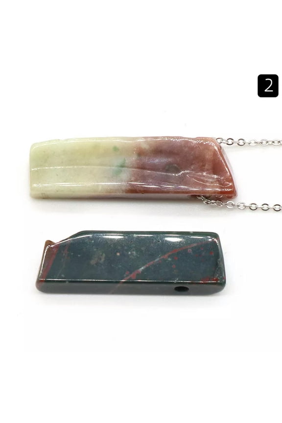 10pc India Agate Stone Irregular Flat Necklace Energy Reiki Healing Amulet