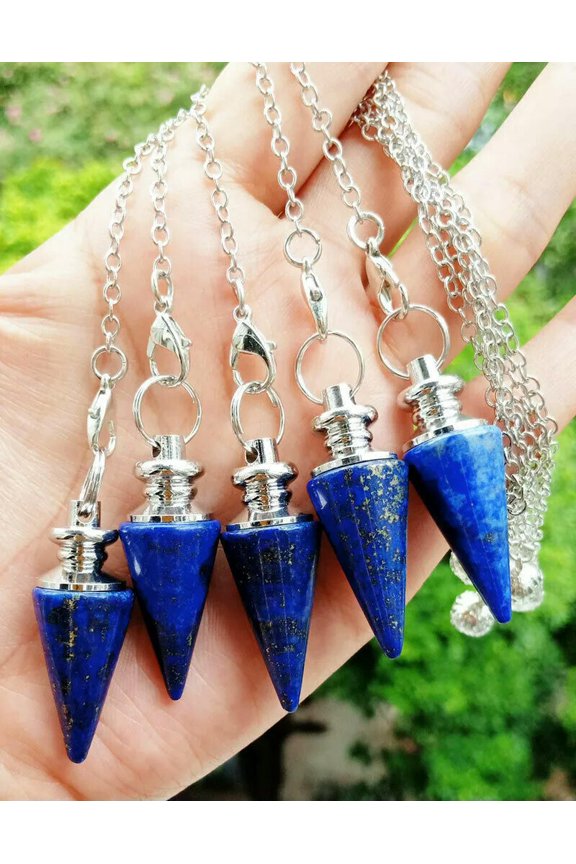 10pc Lapis Lazuli Stone Magic Pendulum Pendant Energy Power Reiki Healing Amulet