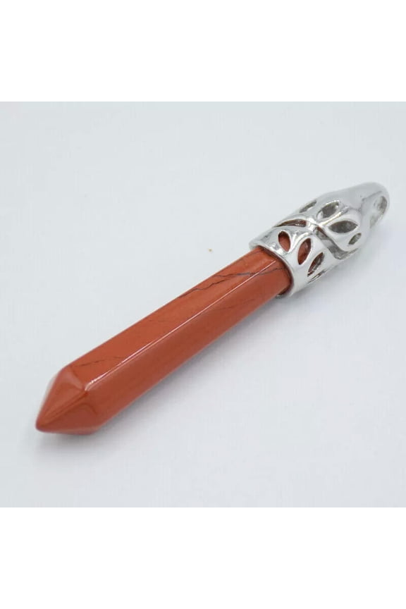 10pc Red Jasper Natural Gemstones Long Hexagonal Pointed Reiki Chakra Pendant