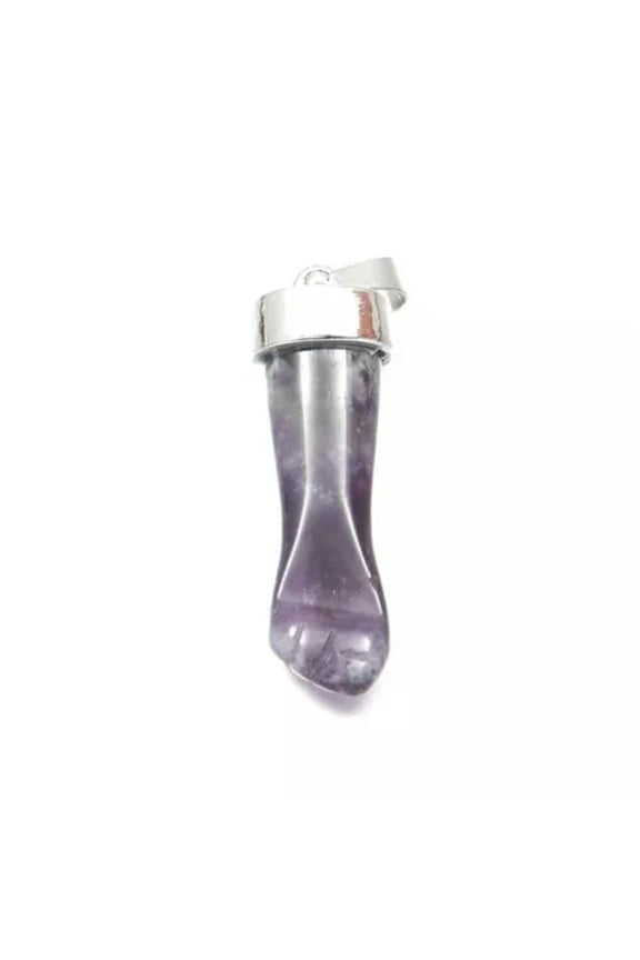 10pcs 13x40mm Natural Fist Semi-precious Stone Charms Pendants DIY Fit Necklace-Amethysts