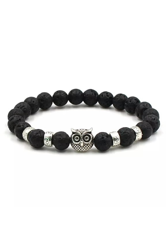 10pcs 8MM Volcanic rock Bead Bracelet Weathered Stone Retro Yoga Beaded Bracelet