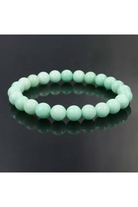 10pcs 8mm Natural Gemstone Beads Stretchy Bracelet Agate Jade Crystal Healing-cyan jade-7 1/2"(26pcs beads)