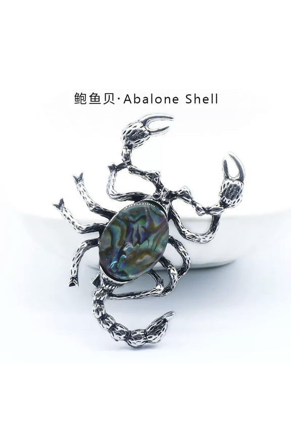 10pcs Abalone Shell Gem stone Crystal Scorpion Design Brooch Pendants Amulet
