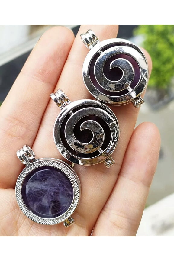 10pcs Amethyst Gems Tornado wealth Pendants Box Chakra Reiki Healing Amulet