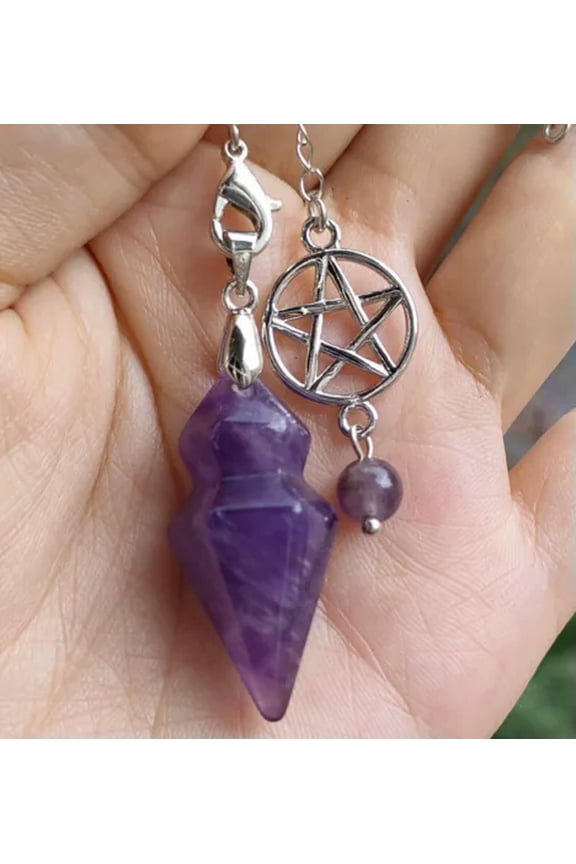 10pcs Amethyst stone Chakra Pendulum Pendant Star Magic Reiki Healing Amulet