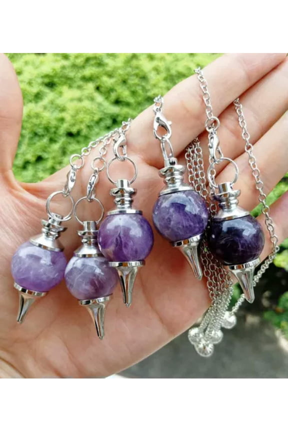 10pcs Amethyst stone ball Pendulum Pendants Prism Magic Wand Reiki Healing