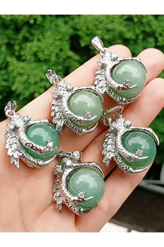 10pcs Aventurine Stone Dragon Claw Pendants Power Energy Reiki Healing Amulet
