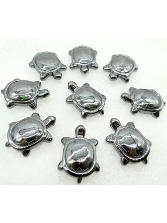 10pcs Black Carved Mixed Hematite Turtle Pendant Bead 40x40x7mm Jewelry Making