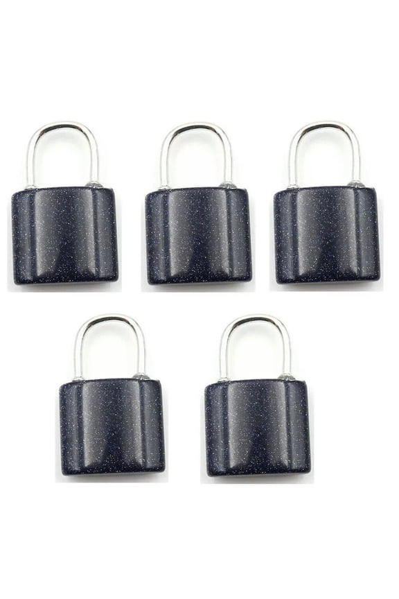10pcs Blue Sand Stone Gems Lock Pendants Prism Magic Reiki Healing Amulet