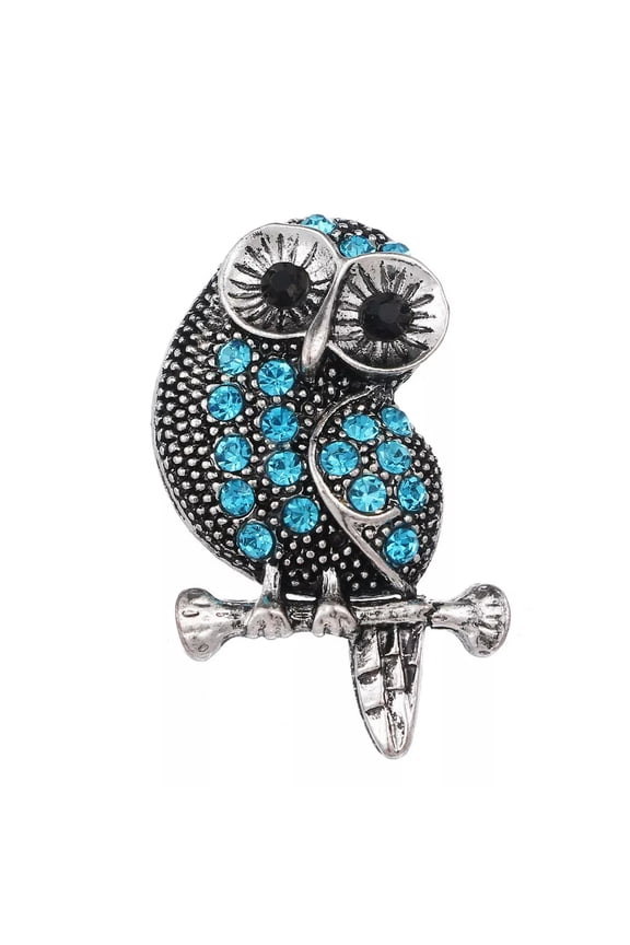 10pcs Charm Crystal Owl 18mm Chunk Snap Button Fit 18MM snap Jewelry DIY