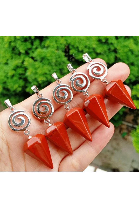 10pcs Flame Jasper stone Weathy tornado Pendants Chakra Reiki Healing Amulet