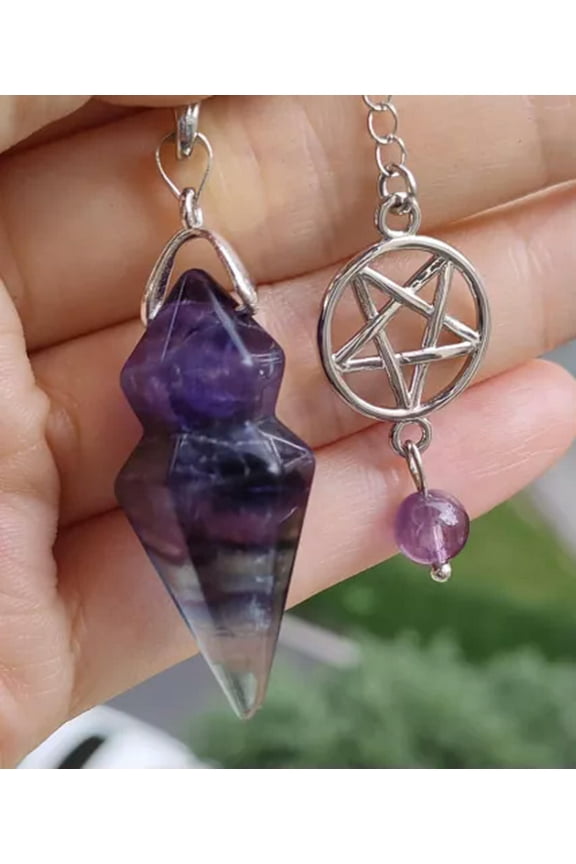 10pcs Fluorite stone Chakra Pendulum Pendant Star Magic Reiki Healing Amulet