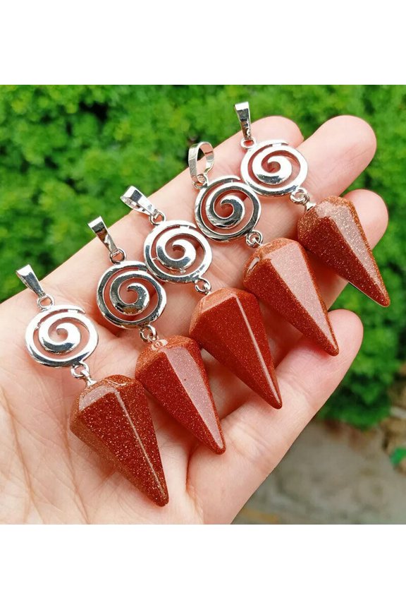 10pcs Gold sand Weathy tornado Pendants Chakra Reiki Healing Amulet Energy