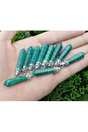 10pcs Malachite Stone Pendants Natural Chakra Hexagon Crystal Point Pendant