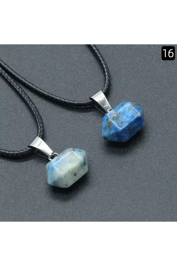 10pcs Mix Chakra stone Gems Healing mini Hexagonal Pointed Reiki Pendants-Lapis Lazuli