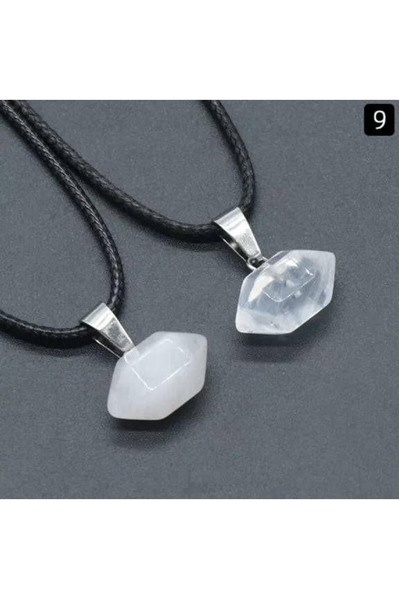 10pcs Mix Chakra stone Gems Healing mini Hexagonal Pointed Reiki Pendants-Rock Quartz
