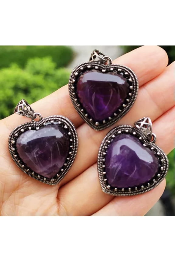 10pcs Natural Amethyst Gems Pendants Magic Reiki Healing Amulet