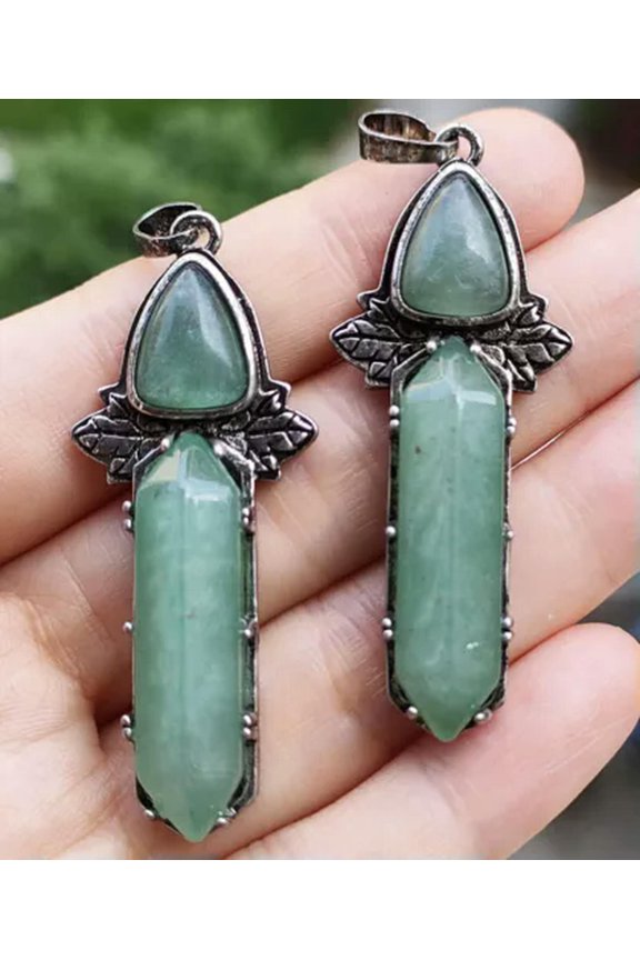 10pcs Natural Aventurine Gems stone Pendants Magic Reiki Healing Amulet