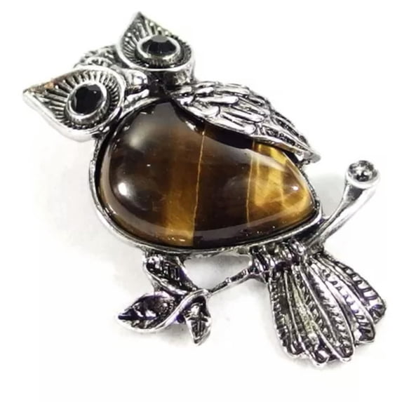 HOOUN 10pcs Natural Gemstone Waterdrop Beads Owl Pendant Breastpin Brooch Multipurpos-Tiger's Eye Jasper-10Pcs