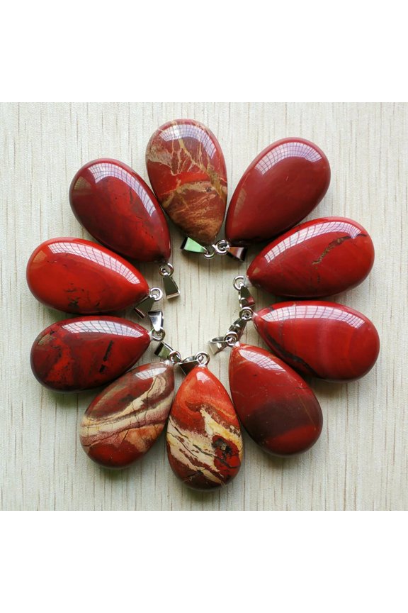 10pcs Natural Rainbow Stone Drop Charms Pendants Bead 25x40mm for Making