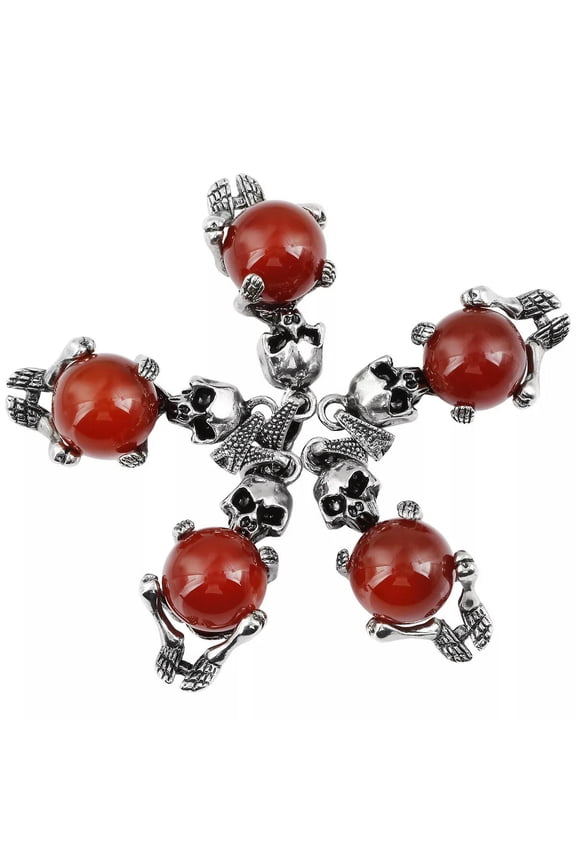 10pcs Natural Red Agate Stone Skull Pendant Healing Reiki Jewelry Making DIY