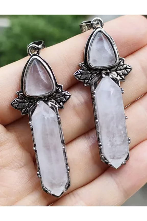 10pcs Natural Rock Quartz Gems stone Pendants Magic Reiki Healing Amulet